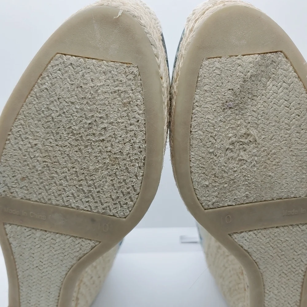 Nine West Vintage American Collection Colorful Summer Wedge Espadrilles Sz 10